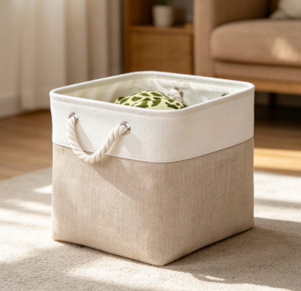 Foldable Fabric Storage Cube Organizer with Handles