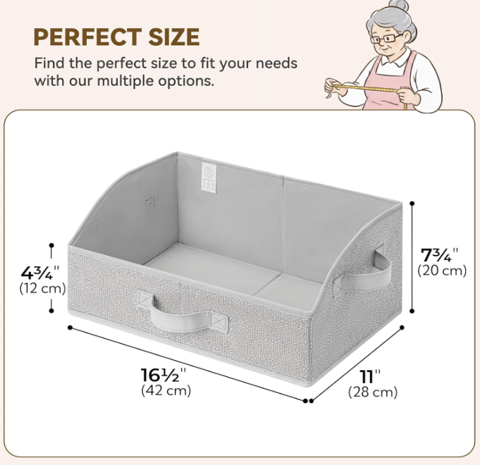 Trapezoid Closet Shelf Storage Organizer Bin - Image 2
