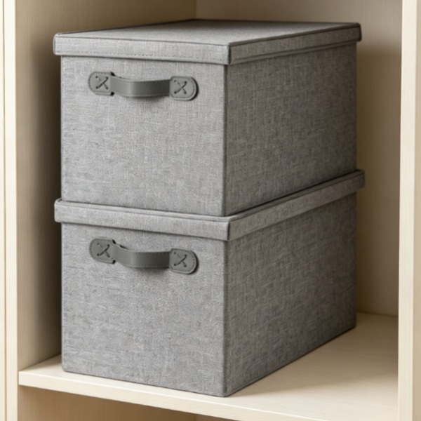 Fabric Storage Bin with Lid and Handles