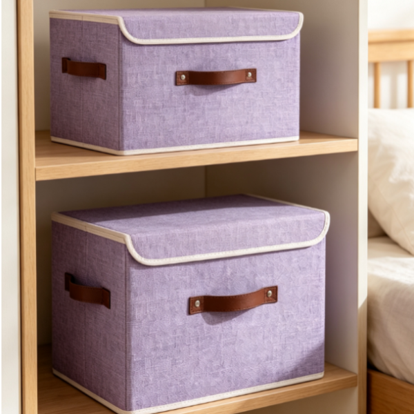 Decorative Fabric Storage Box with Lid