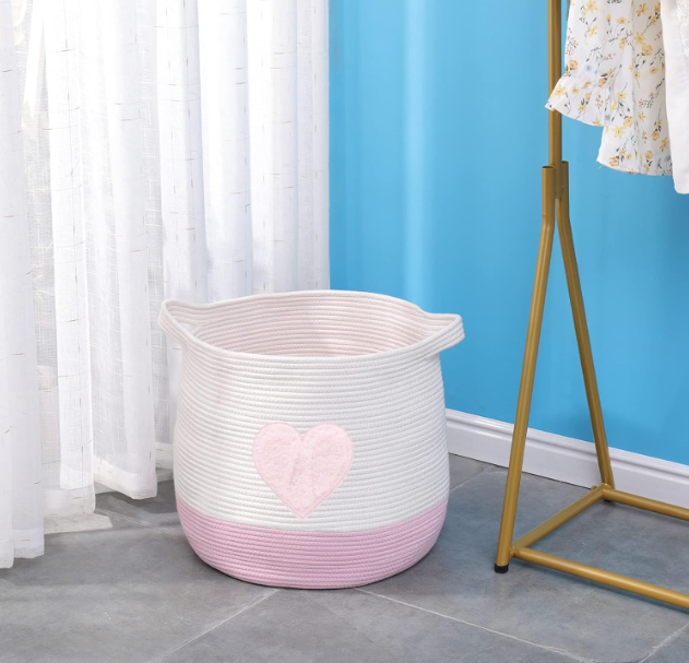 Cotton Rope Storage Basket with Carry Handles - Image 2