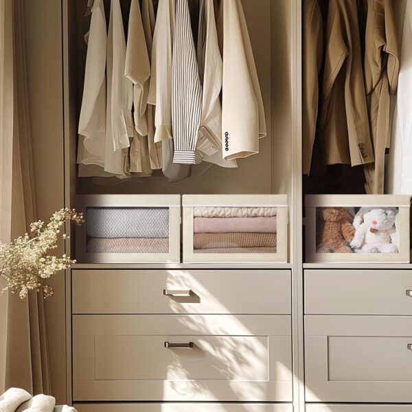 Fabric Storage Bin with Lid for Shelves