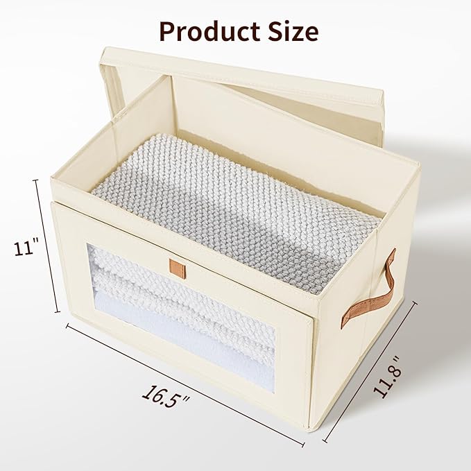 Closet Storage Organizer Bin with Viewing Window