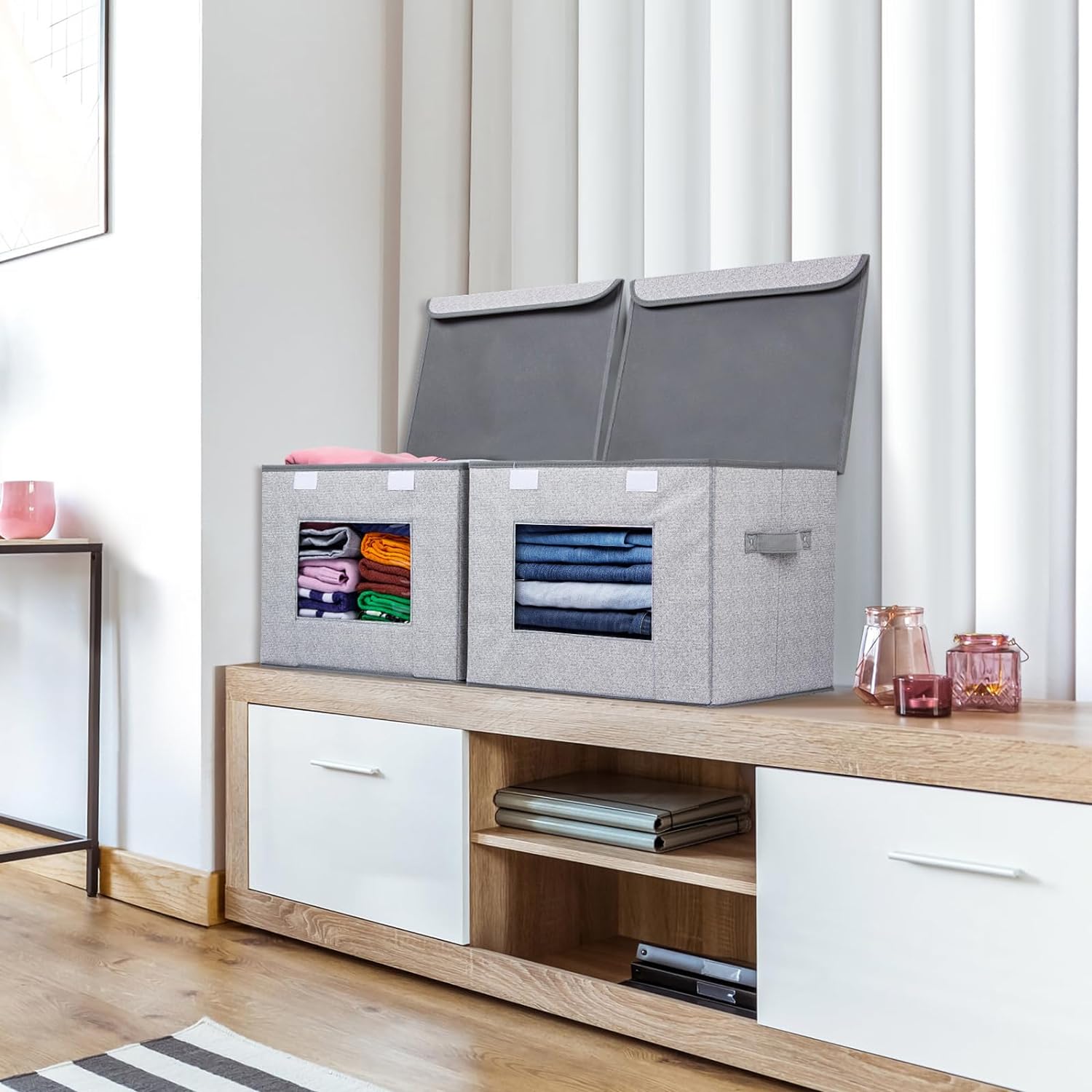 Foldable Fabric Storage Box for Closet Organization