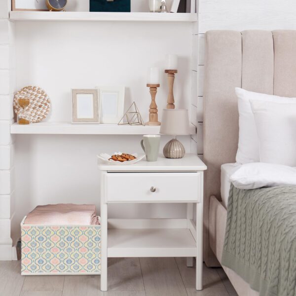 Decorative Floral Storage Basket with Handles