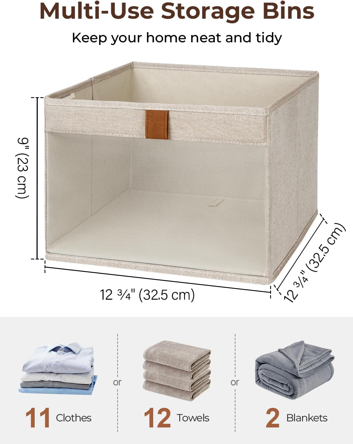Closet Storage Basket with Clear Viewing Window