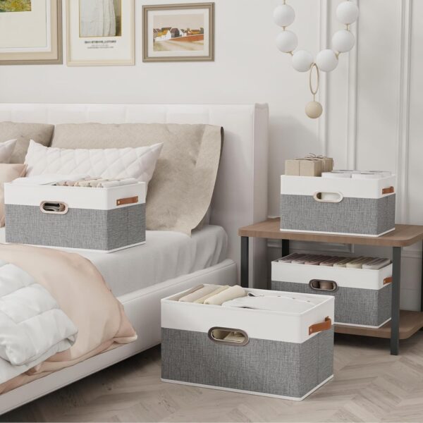 Foldable Fabric Storage Basket with Handles