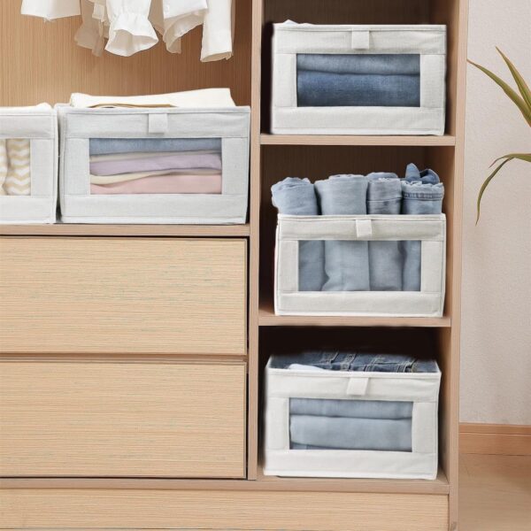 Linen Storage Organizer Bin with Window