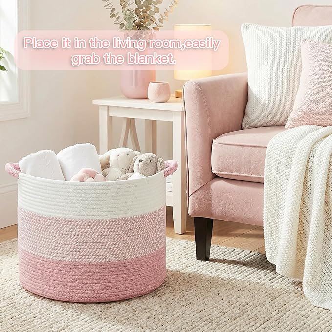 Large Cotton Rope Storage Basket for Home