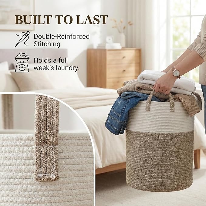 Woven Laundry Storage Basket for Home