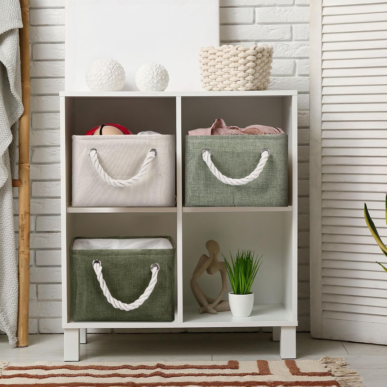 Foldable Fabric Storage Basket with Handles