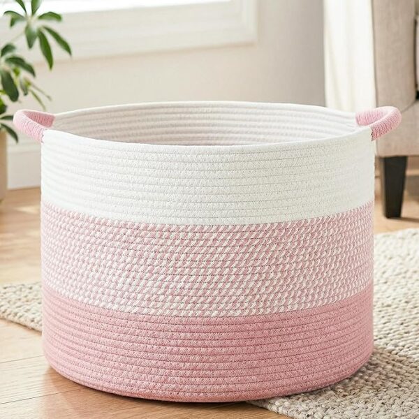 Large Cotton Rope Storage Basket for Home