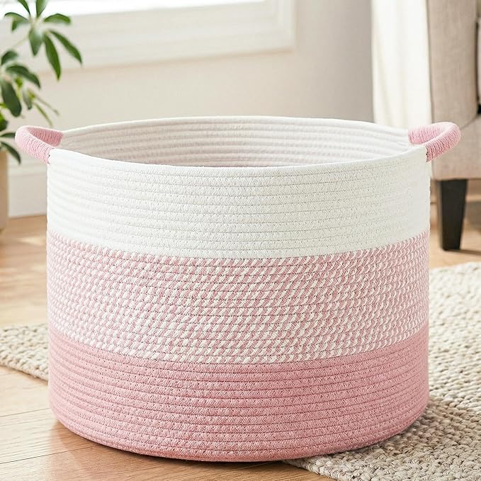 Large Cotton Rope Storage Basket for Home