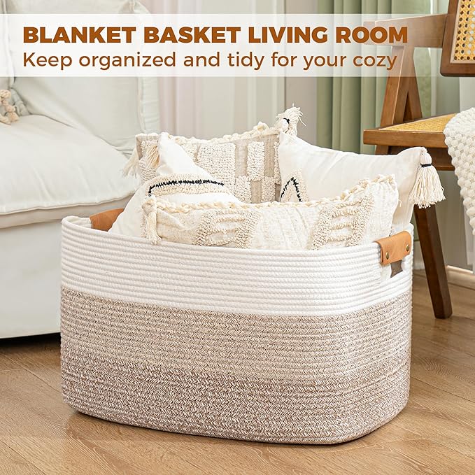 Woven Storage Basket with Carry Handles