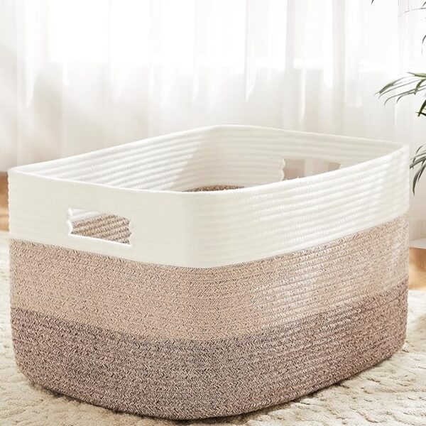 Decorative Woven Storage Basket for Organization